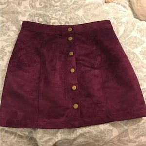 Old Navy Suede Skirt in Maroon